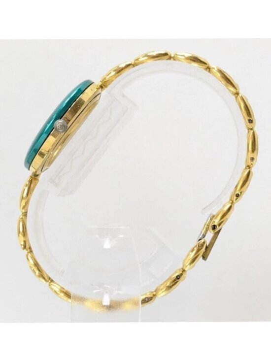 Authentic Vintage Gucci Gold Tone Bracelet Watch Enamel Bezel Women’s Swiss Made main image 10